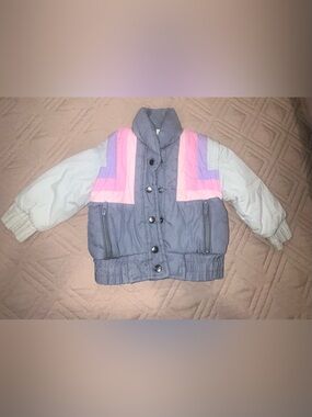 Toddler Vintage Puffer Jacket with zip off sleeves 80's 2-4T